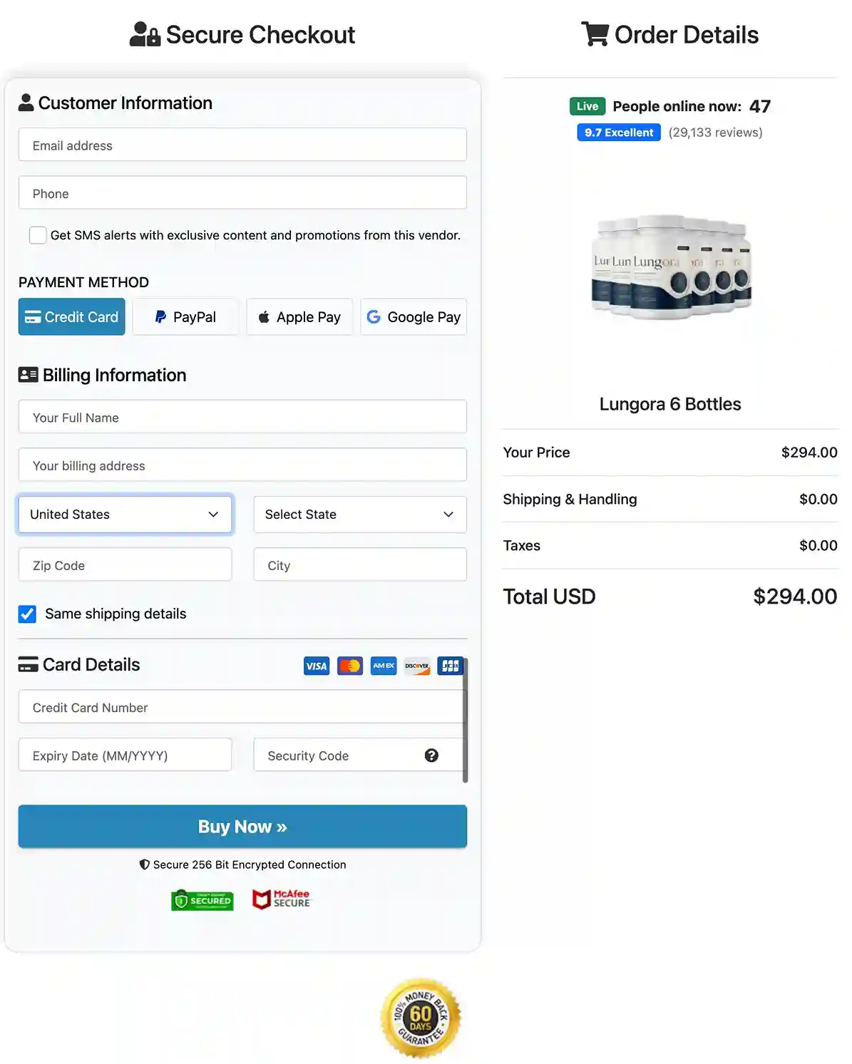 Lungora Secure Payment — All Major Cards Accepted via BuyGoods